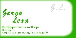 gergo lexa business card
